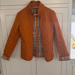 Burberry Rust/Orange Quilted zip Jacket